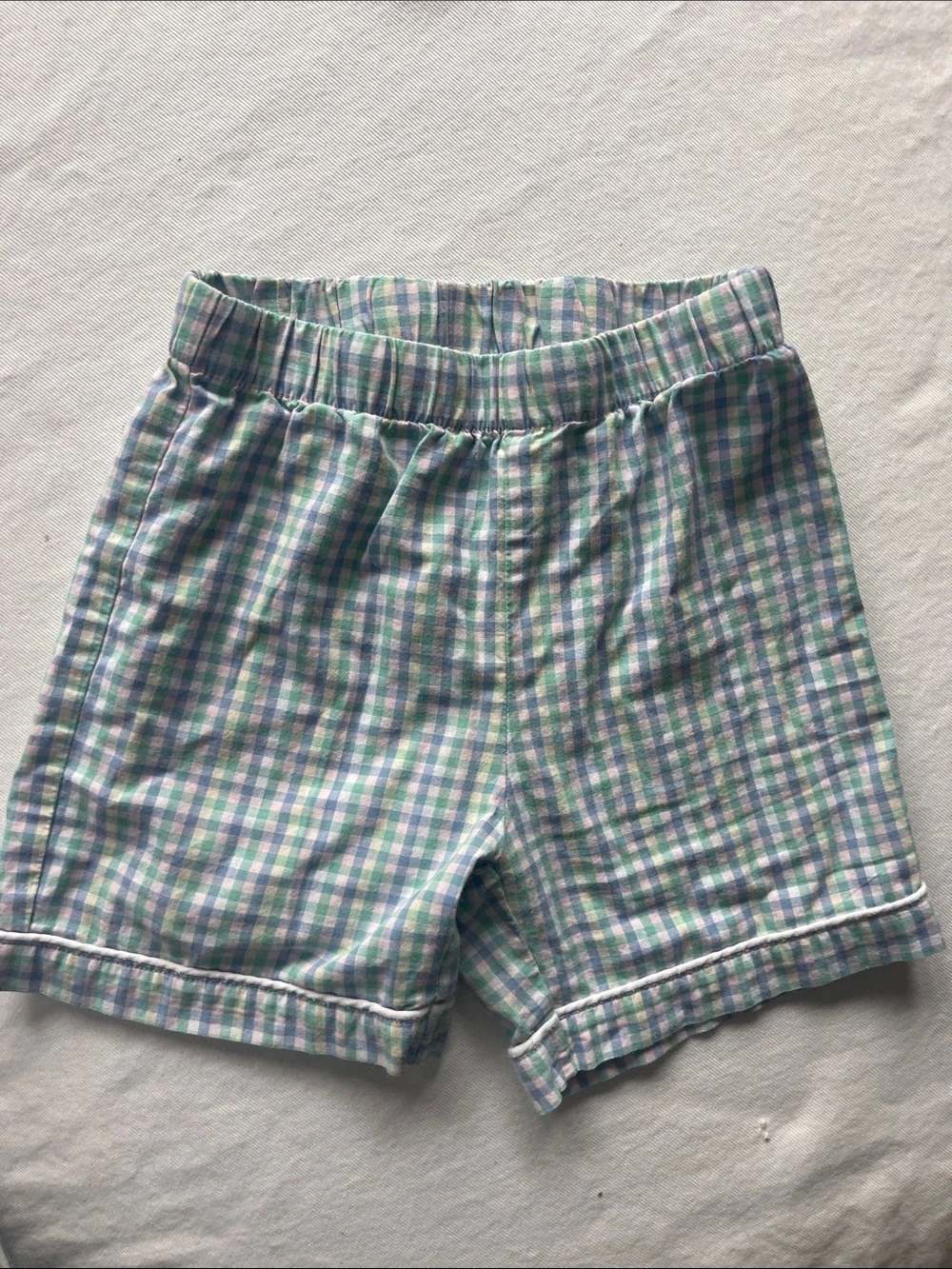 PETITE PLUME Boys' SIZE 4-6 Green & Blue Plaid Short Pajama Set